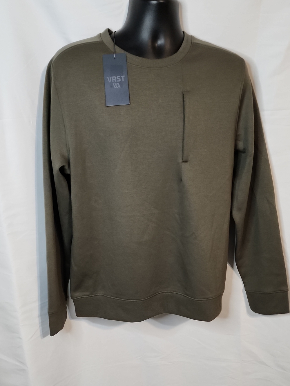 VRST Men's Pinnacle Fleece Olive Green Crewneck Sweatshirt In Size Medium